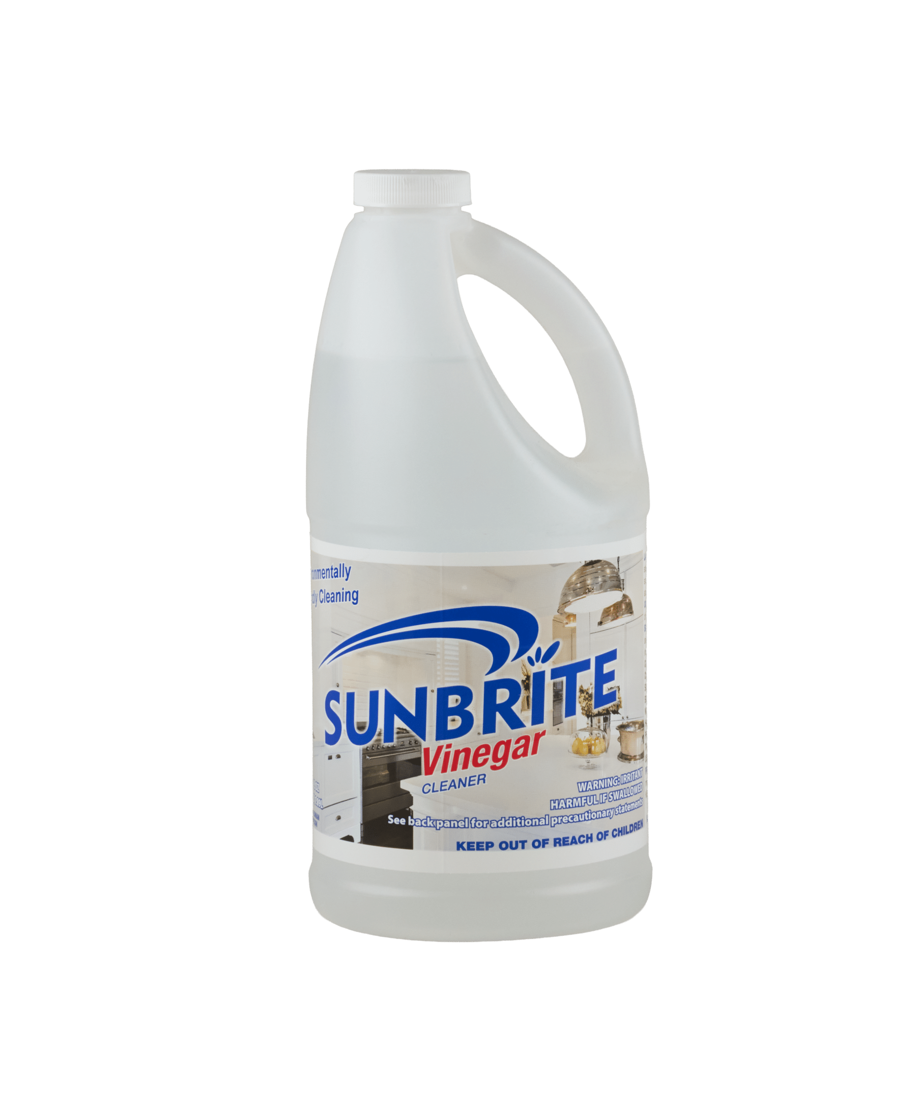 A clear bottle of Sunbrite Vinegar.